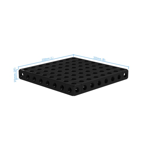 Base plate - 25x200x200mm, AF25 product photo Back View L