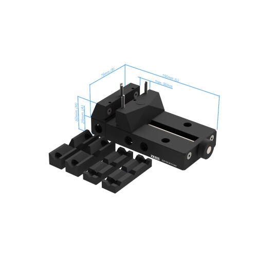 Vise - 150x75x50mm, clamping range 90, AF25 product photo Back View L