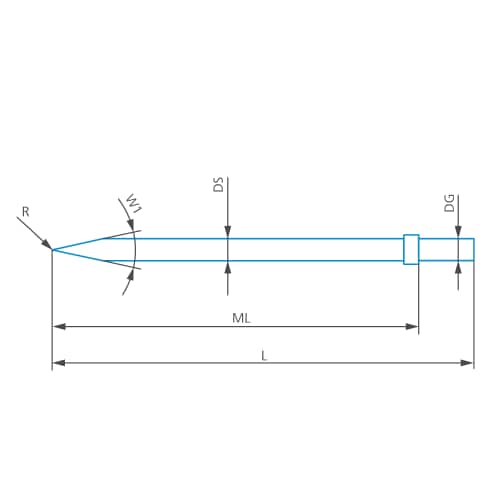 Stylus knife edge/Contour d=3, L=60, ML=52, W1=24&deg; product photo