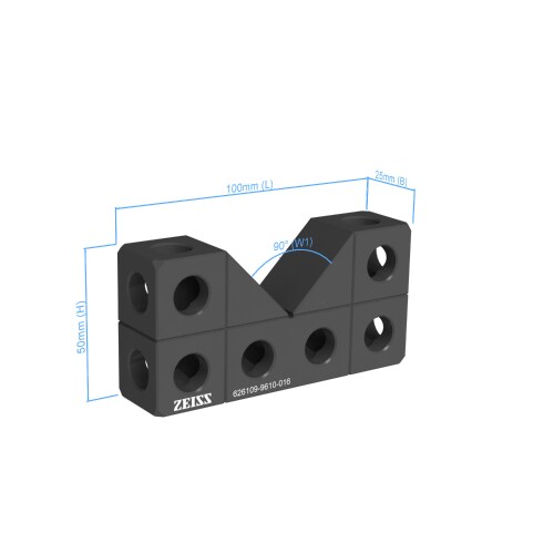 V-Block 90&deg; - 100x25x50mm, AF25 product photo Back View L