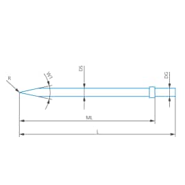 Stylus knife edge/Contour d=3, L=60, ML=52, W1=24&deg; product photo