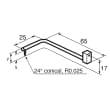 Stylus arm/Contour ML=58, MLE=25, B=7 product photo Back View S
