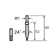 Stylus knife edge/Contour d=3, L=60, ML=52, W1=24&deg; product photo Back View S